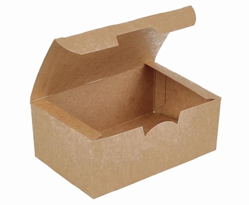 Коробка картонная для наггетсов 115х75х45мм ECO FAST FOOD BOX S для 6 шт. Размер S (мини) цвет Крафт DoECO (х50/600)