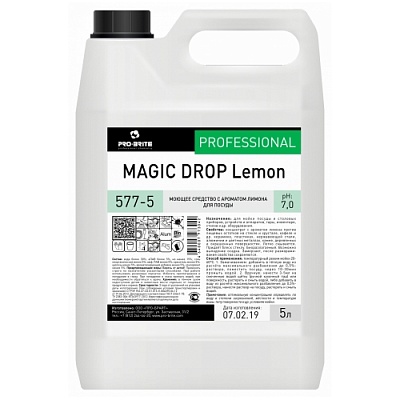 Средство для мытья посуды 5л MAGIC DROP Professional концентрированное (Лимон) Pro-Brite